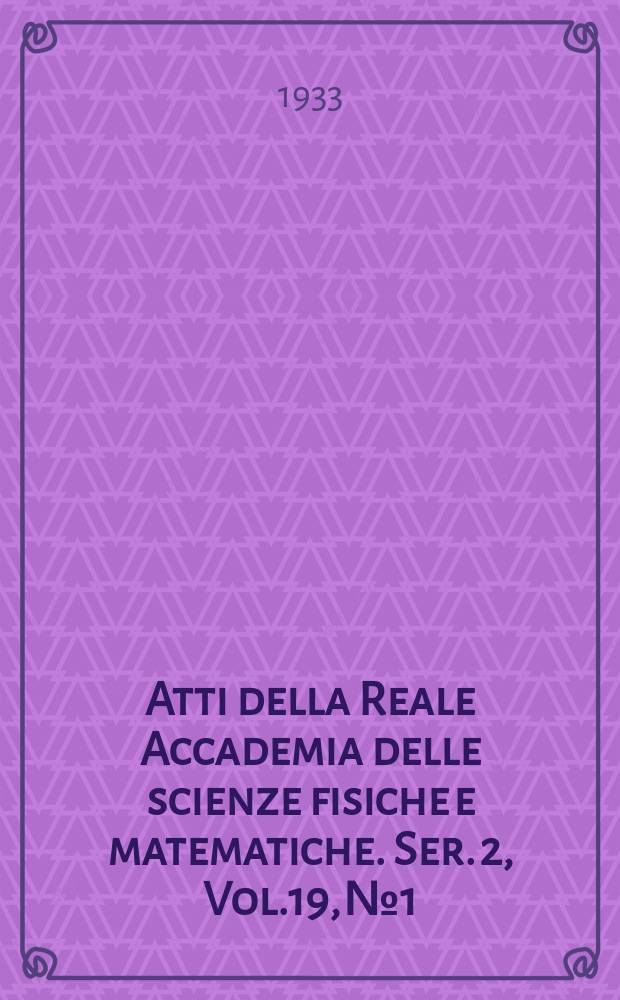 Atti della Reale Accademia delle scienze fisiche e matematiche. Ser. 2, Vol.19, №1 : I crateri della pozzolana nei Campi Flegrei