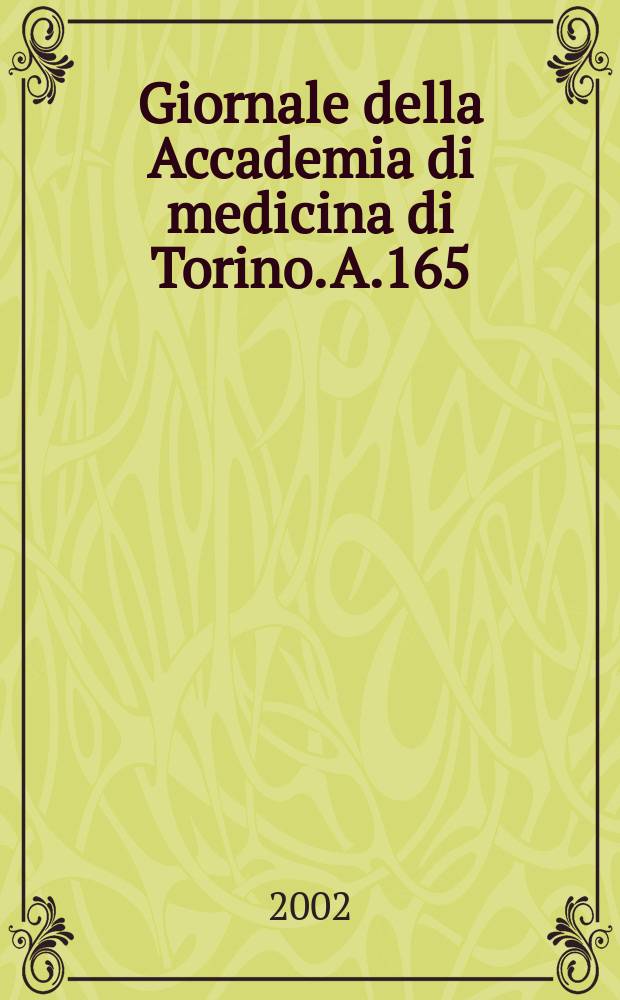 Giornale della Accademia di medicina di Torino. A.165