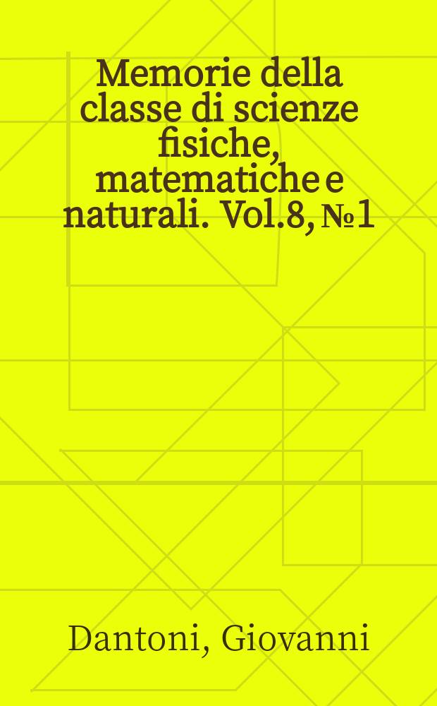 Memorie della classe di scienze fisiche, matematiche e naturali. Vol.8, №1 : Omografie che trasformano in sé una data quadrica non specializzata con applicazioni alle proiettività ed antiproiettività su una forma di 1ª specie