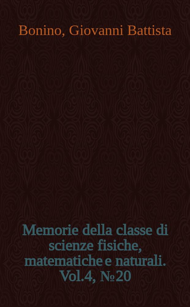 Memorie della classe di scienze fisiche, matematiche e naturali. Vol.4, №20 : Ricerche sull'effetto Raman dei "legami multipli" tra C e N nelle molecole organiche