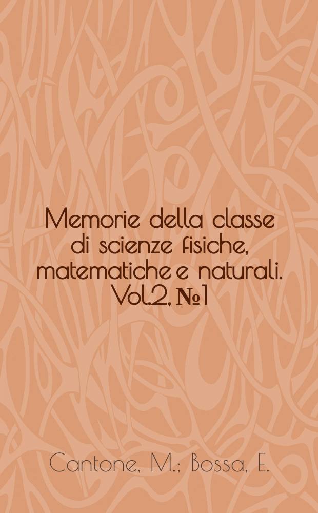 Memorie della classe di scienze fisiche, matematiche e naturali. Vol.2, №1 : Nuovi studi sull'effetto "Hall" particolarmente in campi deboli