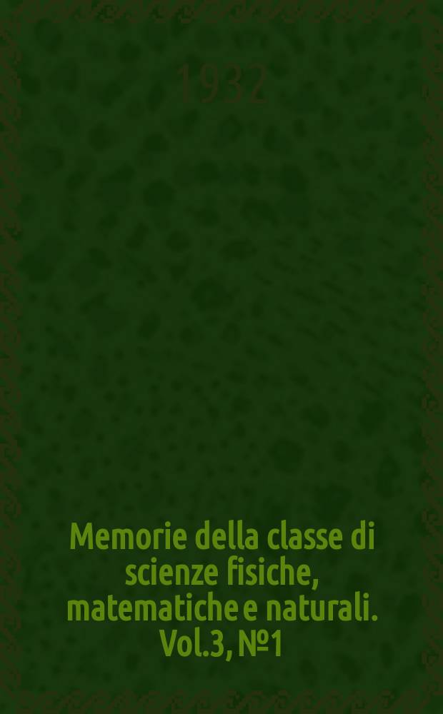 Memorie della classe di scienze fisiche, matematiche e naturali. Vol.3, №1 : Sulla filatura delle fibre tessili artificiali