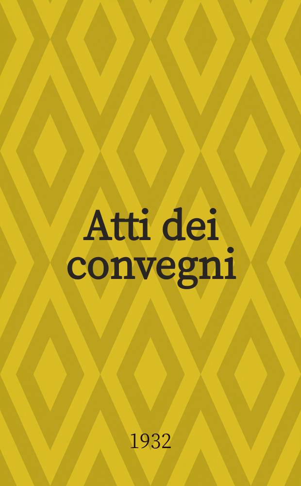 Atti dei convegni