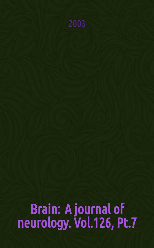 Brain : A journal of neurology. Vol.126, Pt.7