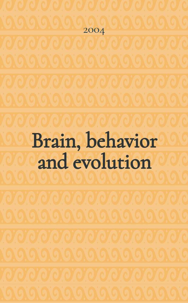 Brain, behavior and evolution : Offic. organ of the J.B. Johnston club. Vol.64, №3 : The Development of vertebrate sensory organs