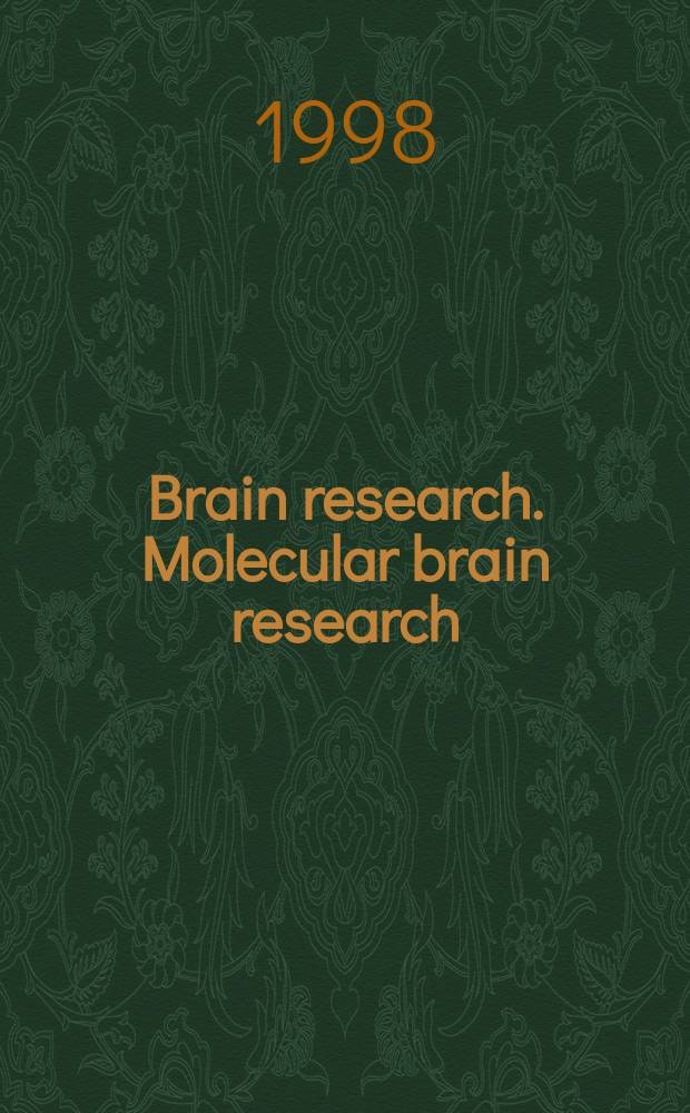 Brain research. Molecular brain research : A sect. of Brain research devoted to the publ. of molecular studies