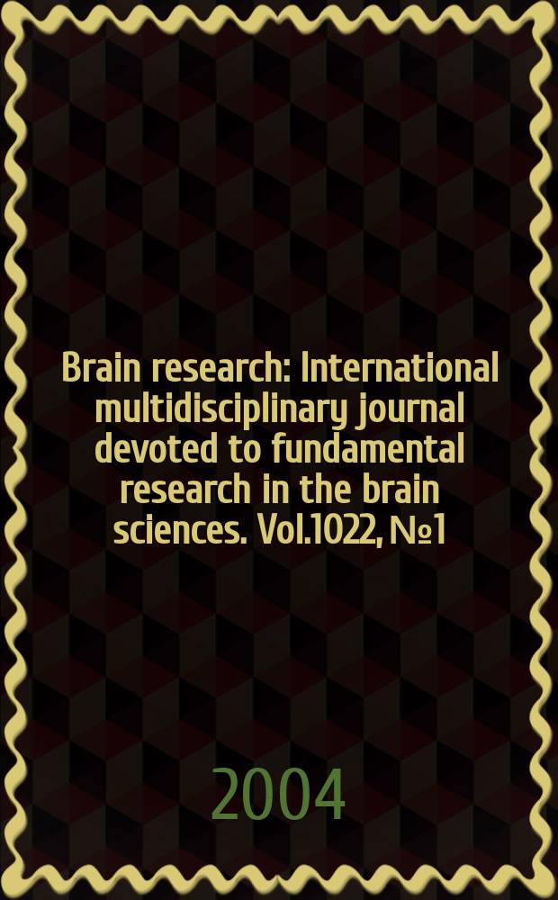 Brain research : International multidisciplinary journal devoted to fundamental research in the brain sciences. Vol.1022, №1/2