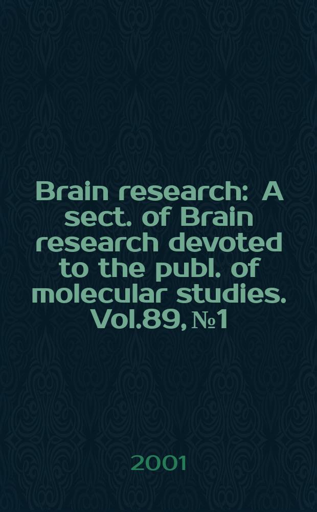 Brain research : A sect. of Brain research devoted to the publ. of molecular studies. Vol.89, №1/2