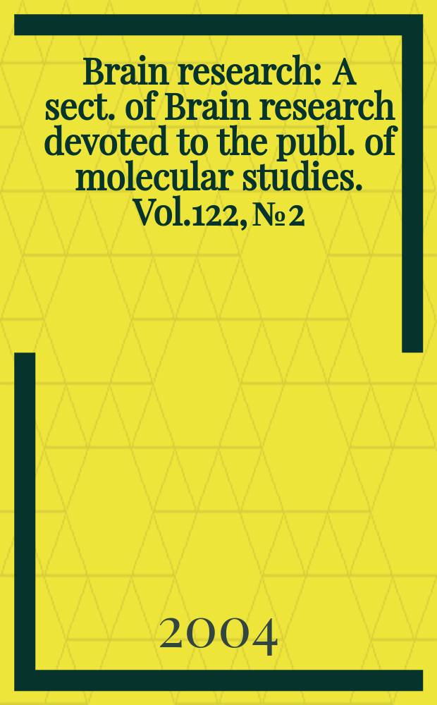 Brain research : A sect. of Brain research devoted to the publ. of molecular studies. Vol.122, №2