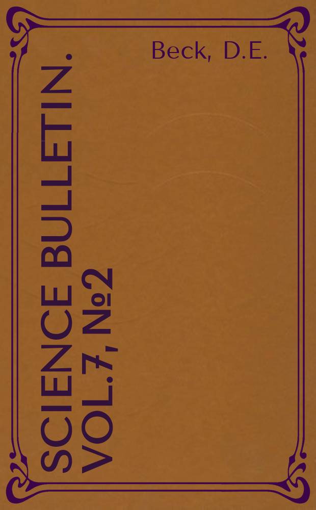 Science bulletin. Vol.7, №2 : Siphonaptera (fleas) of the Nevada Test Siti