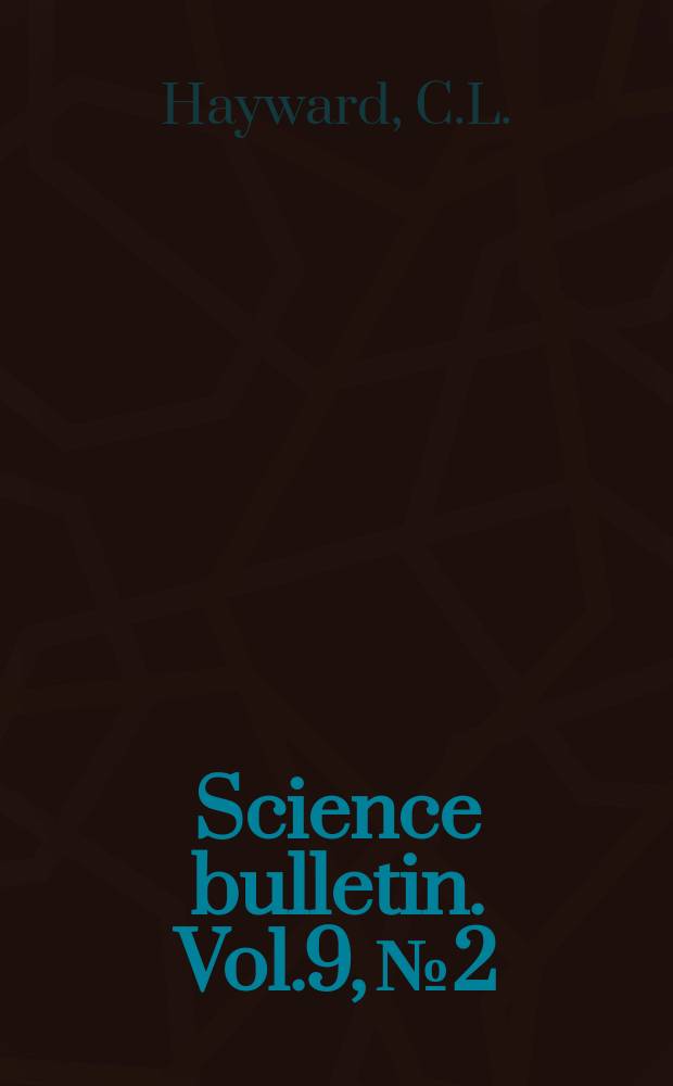 Science bulletin. Vol.9, №2 : Birds of the upper Colorado river basin