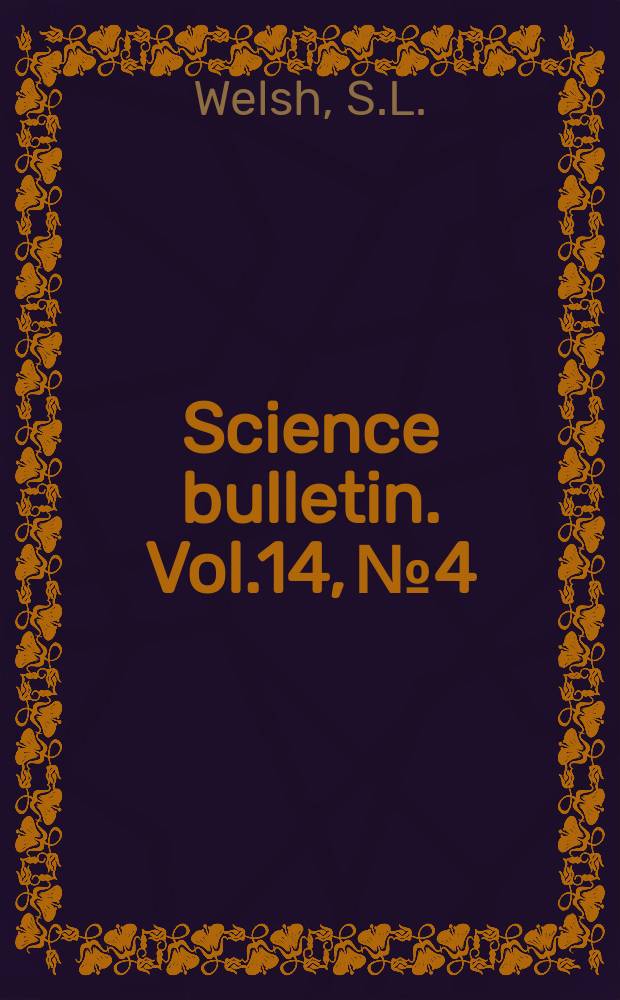 Science bulletin. Vol.14, №4 : Botanical and physiographic reconnaissance of northern British Columbia