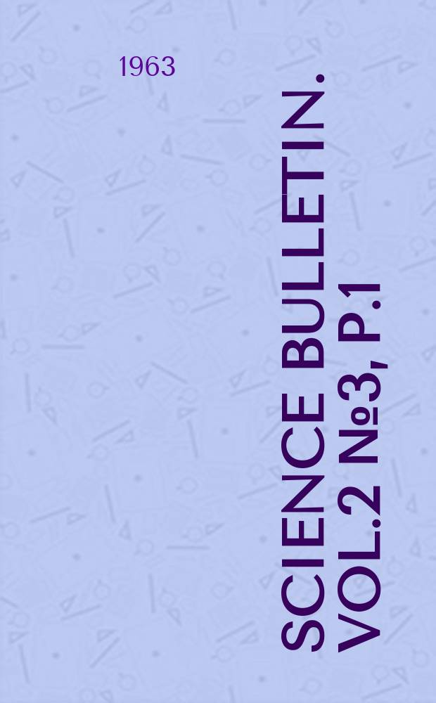 Science bulletin. Vol.2 №3, P.1 : Hard-hodied ticks of the western United States