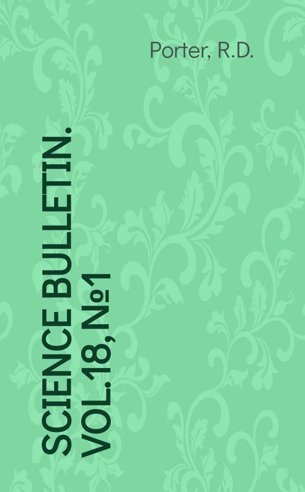 Science bulletin. Vol.18, №1 : The peregrine falconin Utah...
