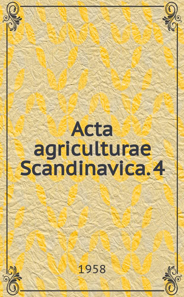 Acta agriculturae Scandinavica. 4 : Studies on the draught force of horses