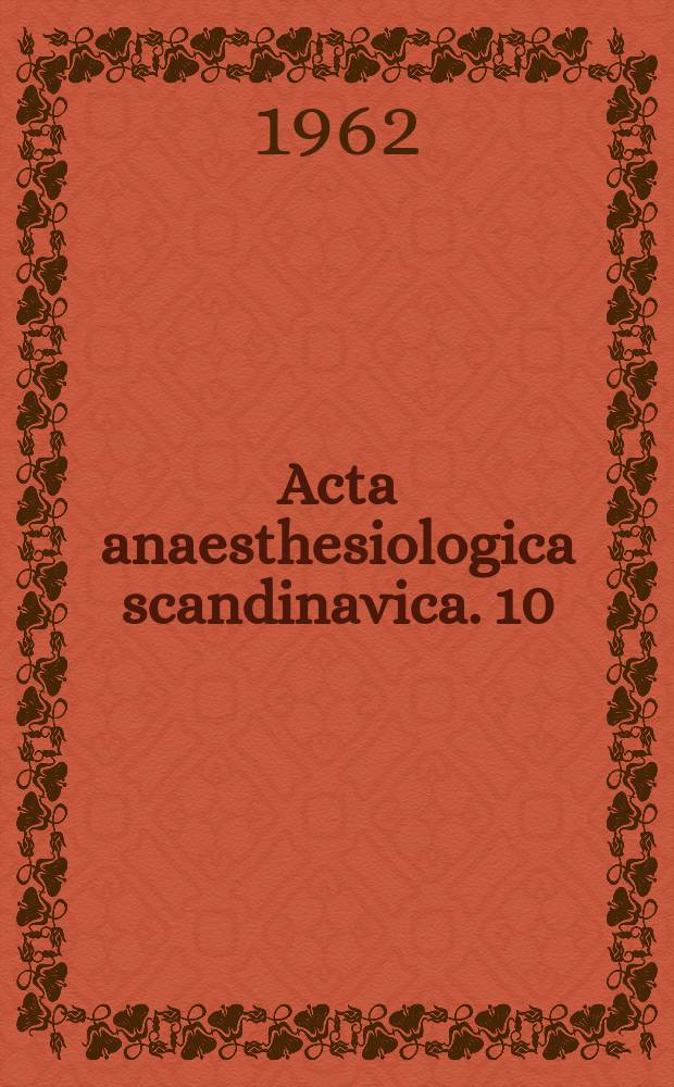 Acta anaesthesiologica scandinavica. 10 : Some principles in amplifier technique in the physiology of respiration and circulation