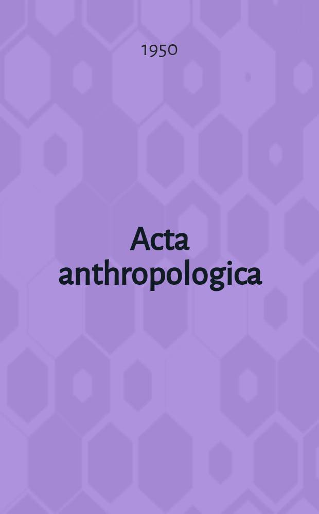Acta anthropologica