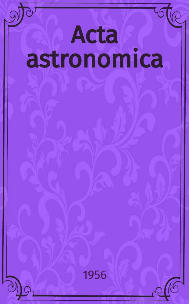 Acta astronomica