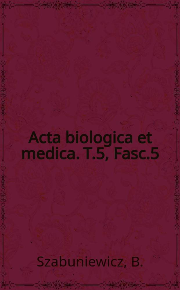 Acta biologica et medica. T.5, Fasc.5 : Obsewacie nad sposobem uczenia się studentow I i II roku wydziału lekarsko-stomatologicznego Akademii medycznej w Gdańsku