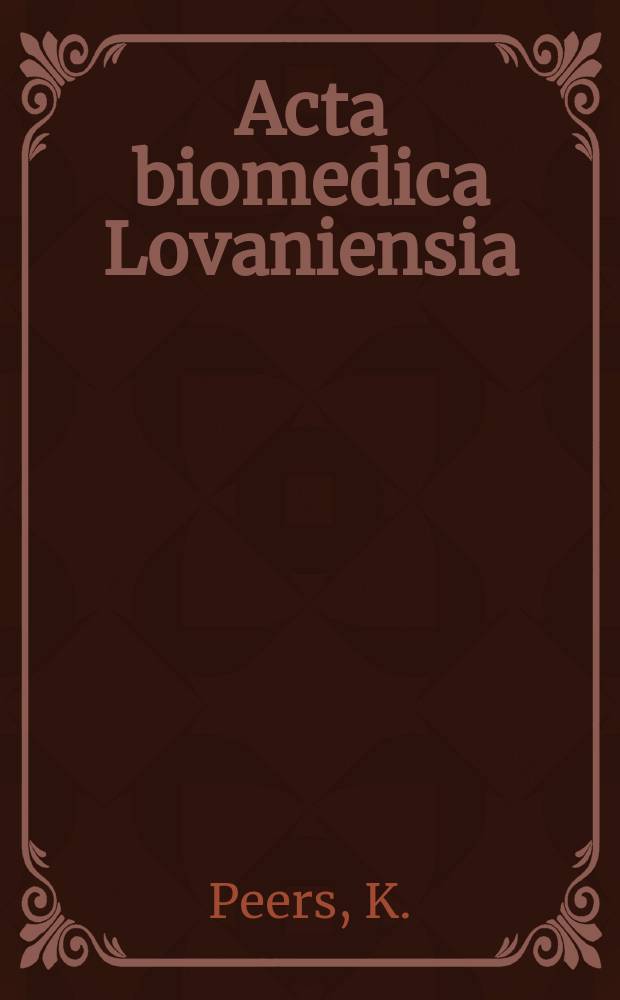 Acta biomedica Lovaniensia : Extracorporeal shock ...
