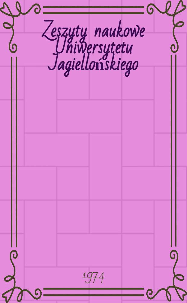 Zeszyty naukowe Uniwersytetu Jagiellońskiego
