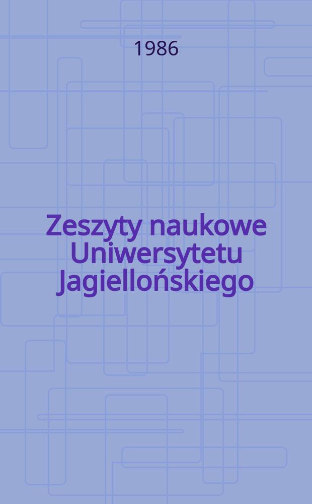 Zeszyty naukowe Uniwersytetu Jagiellońskiego