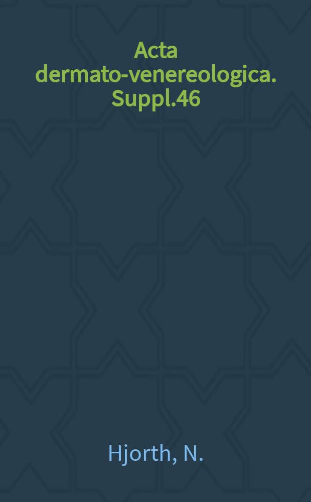 Acta dermato-venereologica. Suppl.46 : Eczematous allergy to balsams