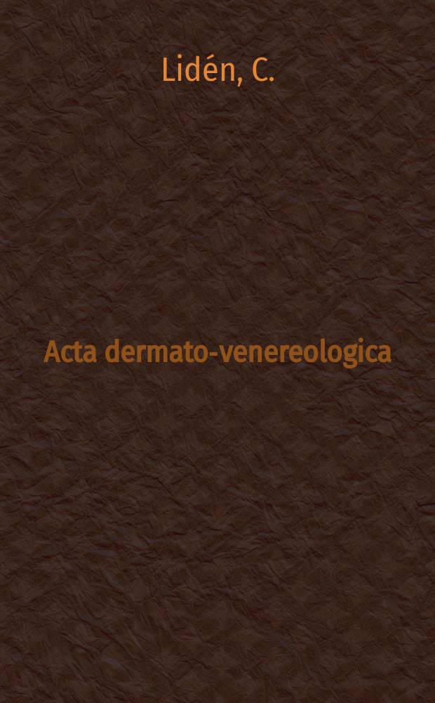 Acta dermato-venereologica : Occupational dermatoses from photographic chemicals