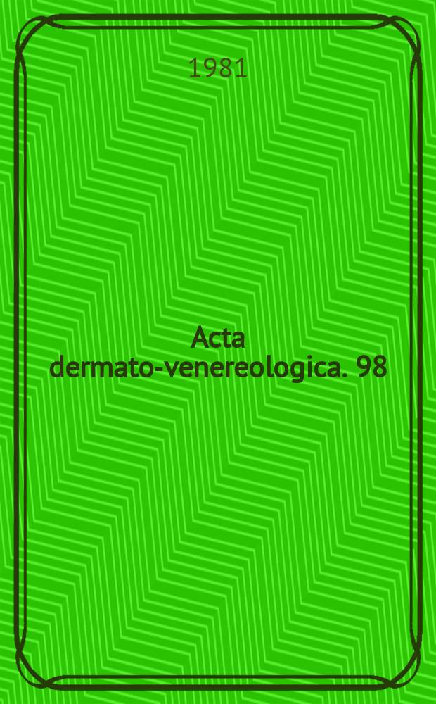 Acta dermato-venereologica. 98 : Podophyllotoxin for condylomata acuminata ...
