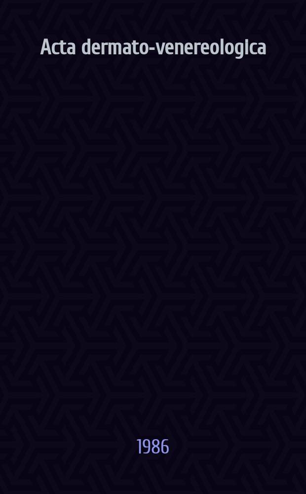 Acta dermato-venereologica : Clinical and experimental aspects ...