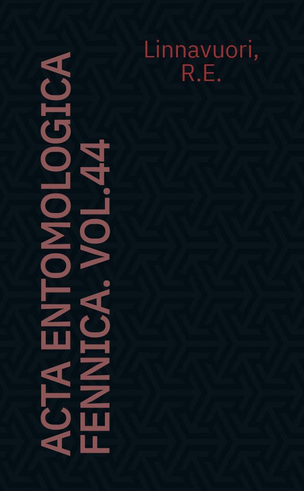 Acta entomologica fennica. Vol.44 : New species of Hemiptera Heteroptera from Iraq ...