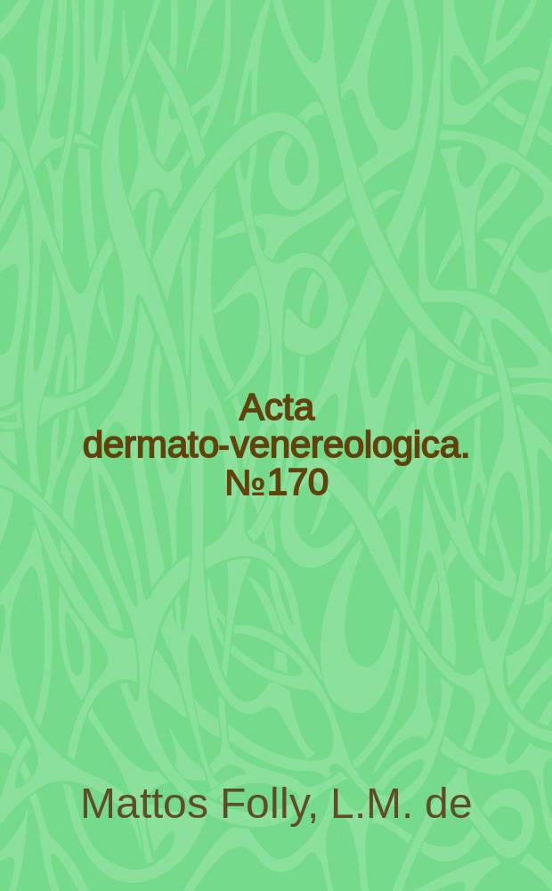 Acta dermato-venereologica. №170 : Establishment of gerbil epidermal cell ...