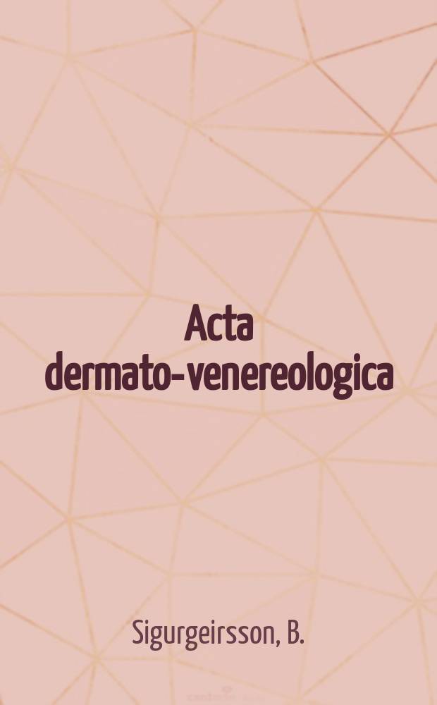 Acta dermato-venereologica : Skin disease and malignancy