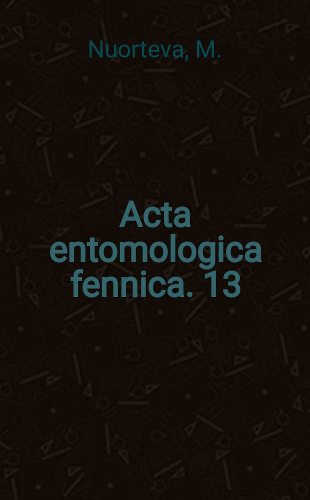 Acta entomologica fennica. 13 : Über den Fichtenstamm-Bastkäfer, Hylurgops palliatus Gyll., und seine Insektenfeinde