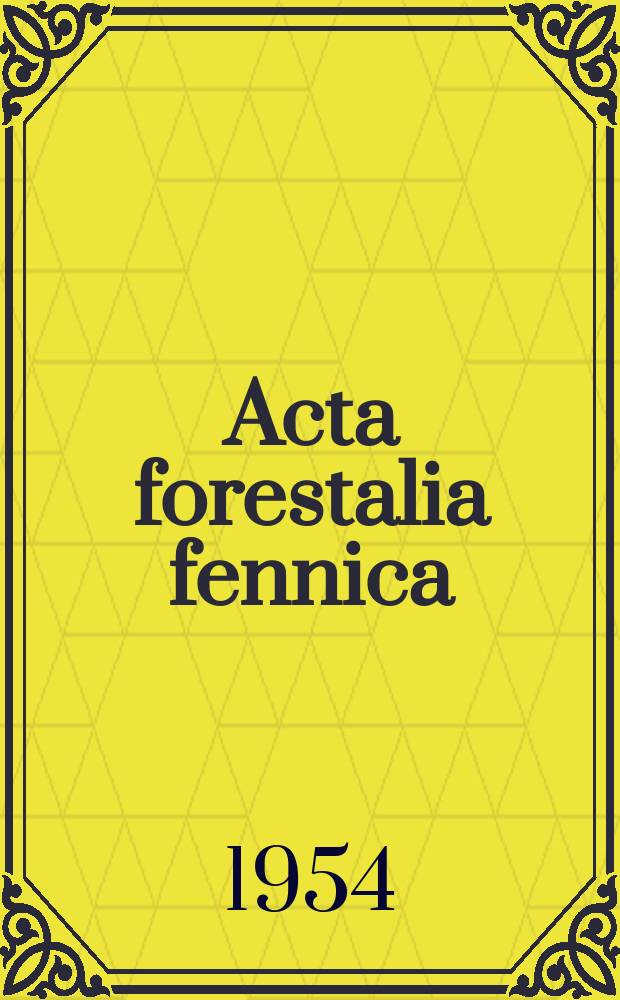 Acta forestalia fennica : Arbeiten den Forstwissenschaftlichen Gesellschaft in Finnland. 63, 1 : Maaseudun tyovoiman tutkimuksia
