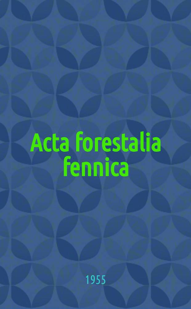 Acta forestalia fennica : Arbeiten den Forstwissenschaftlichen Gesellschaft in Finnland. 64, 2 : Suomesta pohjanmeren maihin vuosina 1920 - 1952 viety havusahatavara