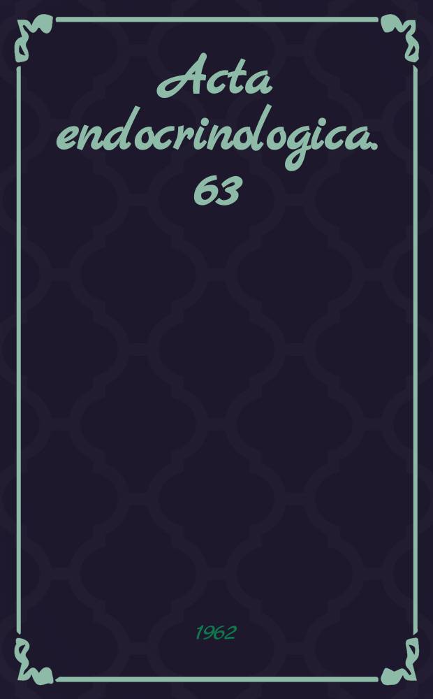 Acta endocrinologica. 63 : Symposium on anabolic steroids