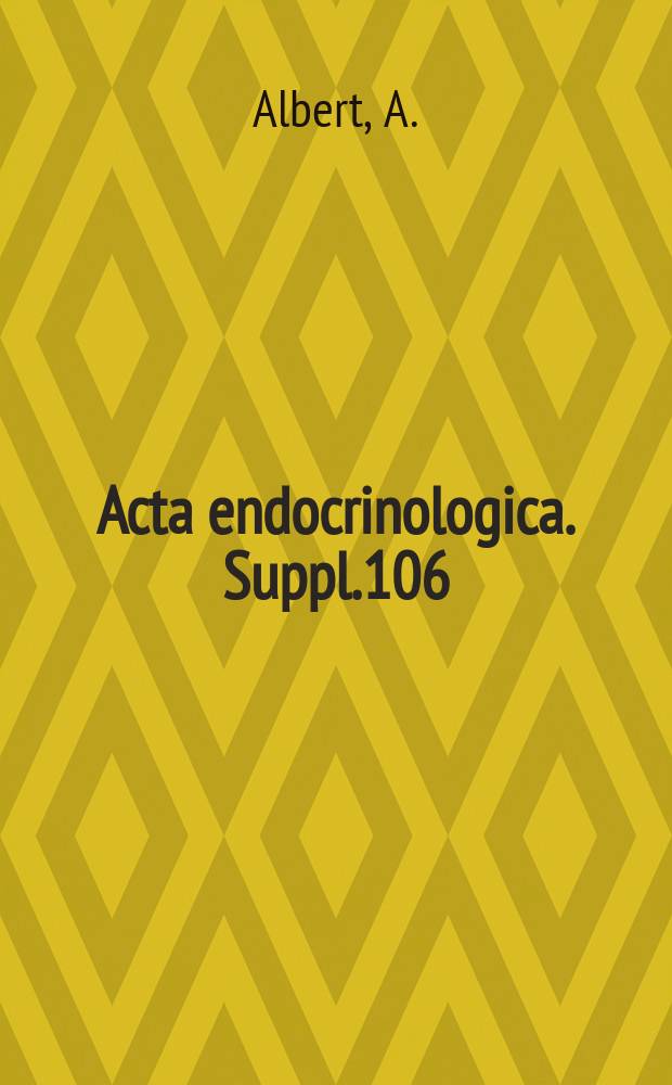 Acta endocrinologica. Suppl.106 : The kaolin-acetone method for processing urine for the routine clinical assay of human pituitary gonadotrophin