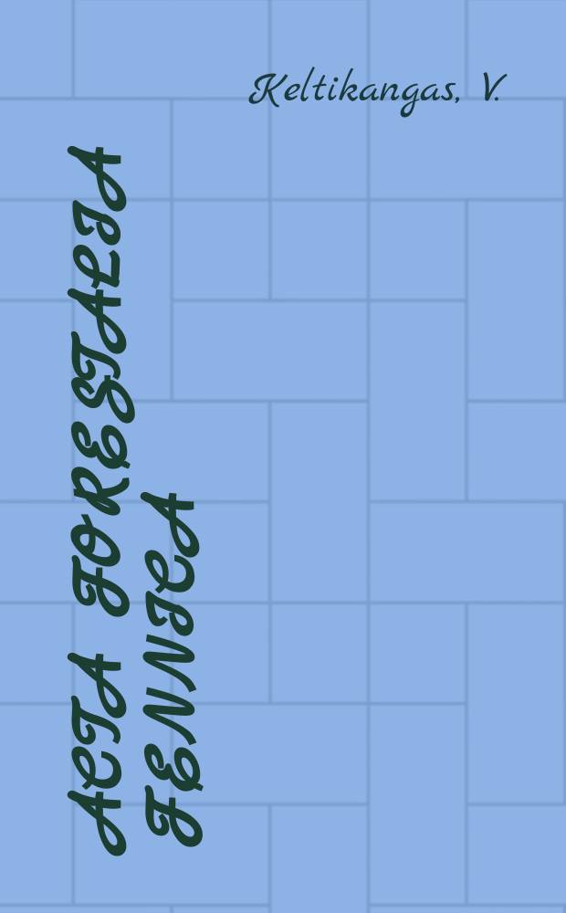 Acta forestalia fennica : Arbeiten den Forstwissenschaftlichen Gesellschaft in Finnland. 69, 2 : Suomalaisista seinäsammaltyypeistä ja niiden asemasta cajanderin luokitusjärjestelmässä