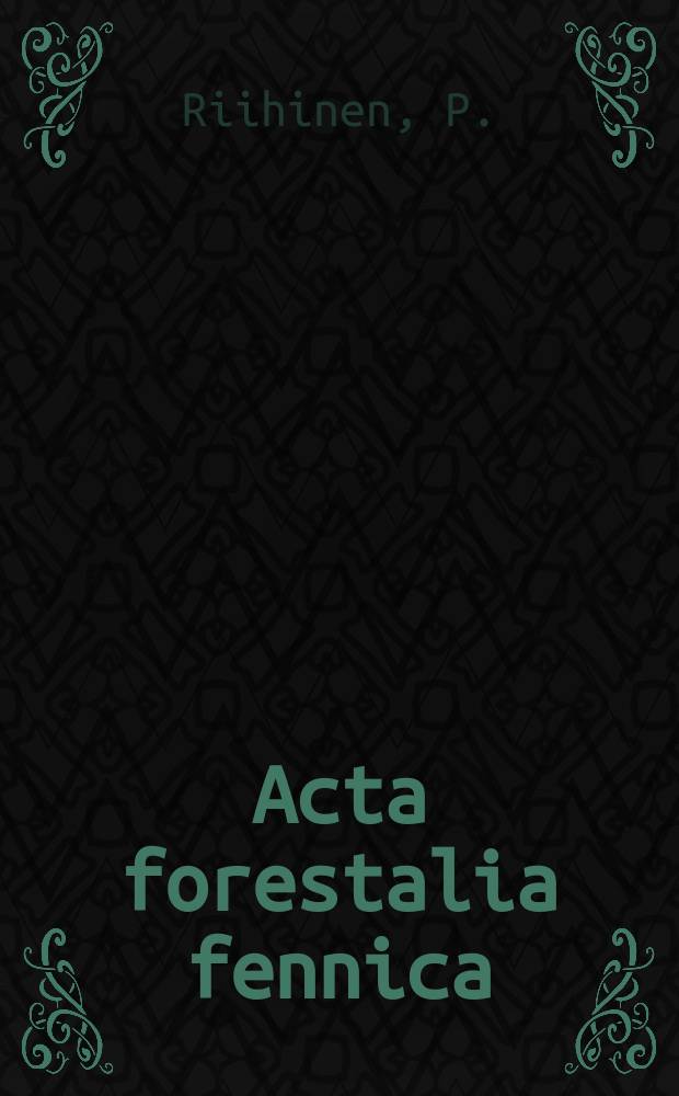 Acta forestalia fennica : Arbeiten den Forstwissenschaftlichen Gesellschaft in Finnland. 75, 6 : Metsänhoidon tason vaihtelu Suomen maatilametsälöilla