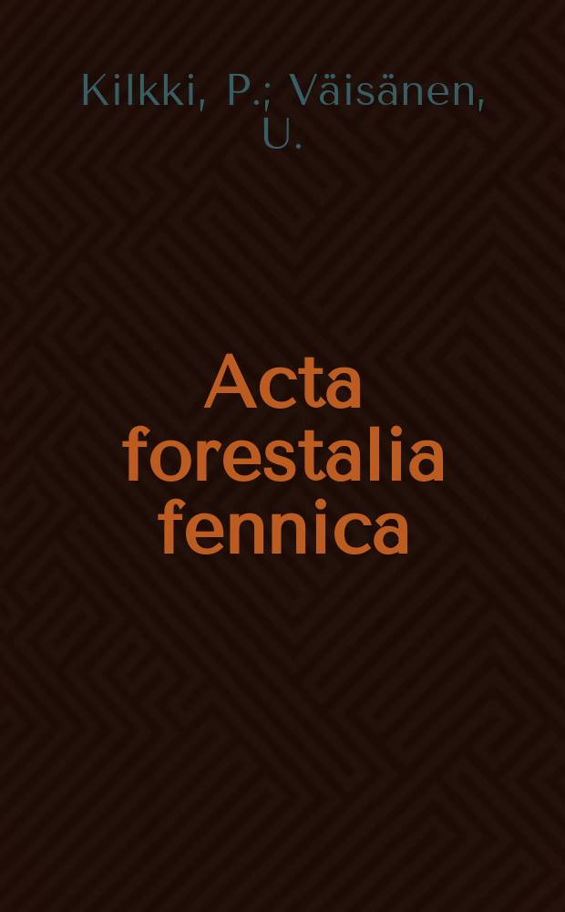 Acta forestalia fennica : Arbeiten den Forstwissenschaftlichen Gesellschaft in Finnland. Vol.102 : Determination of the optimum cutting policy for the forest stand by means of dynamic programming