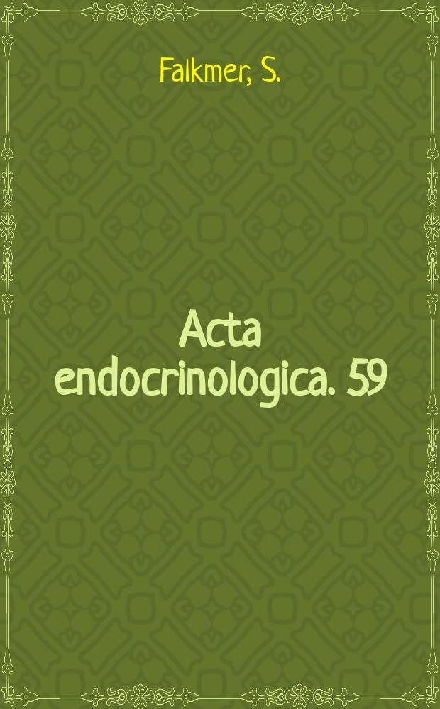Acta endocrinologica. 59 : Experimental diabetes research in fish
