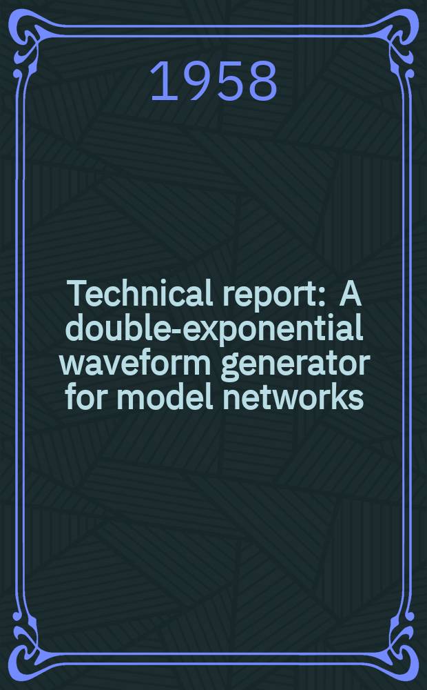 Technical report : A double-exponential waveform generator for model networks