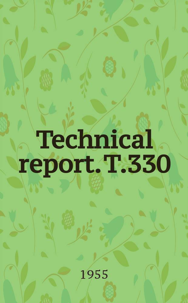 Technical report. T.330 : The concentration of current at arc cathodes