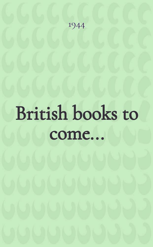 British books to come...