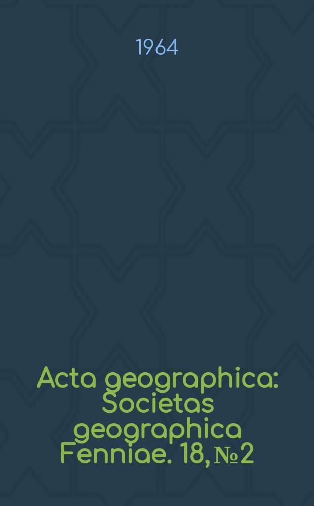 Acta geographica : Societas geographica Fenniae. 18, №2 : London's field response in terms of population change
