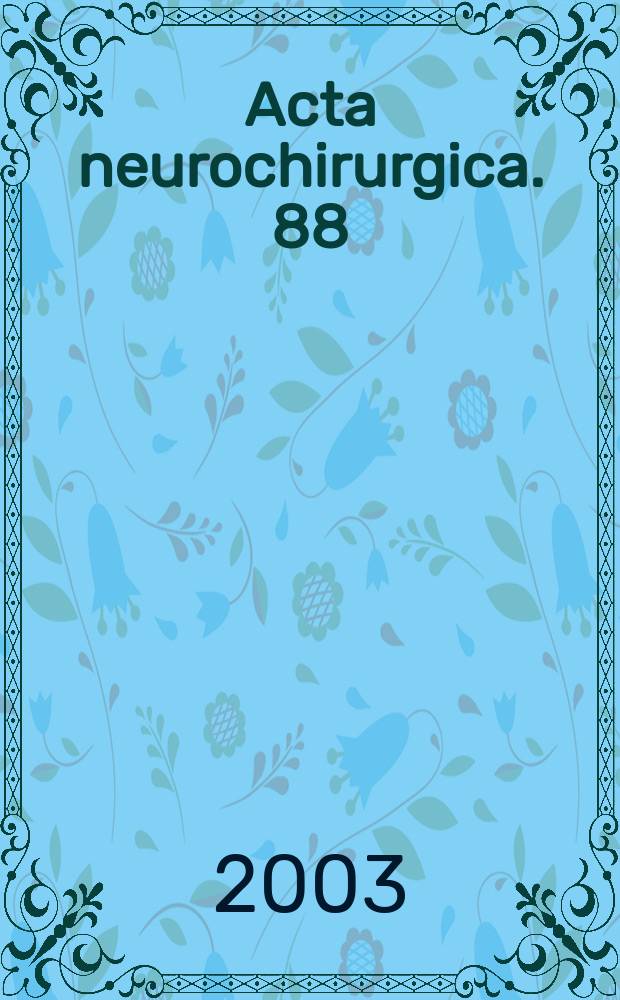 Acta neurochirurgica. 88 : Local therapie for glioma