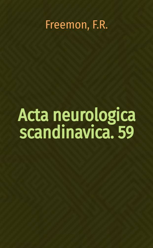 Acta neurologica scandinavica. 59 : Causes of polyneuropathy