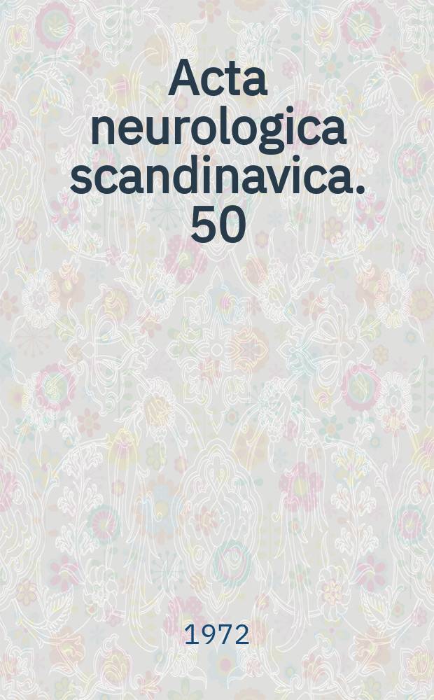 Acta neurologica scandinavica. 50 : On stereotypy and catalepsy