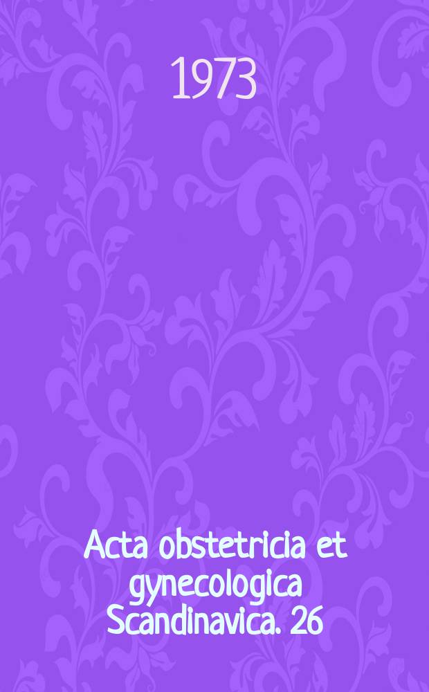Acta obstetricia et gynecologica Scandinavica. 26 : Maternal serum HPL Levels in normal and complicated ...